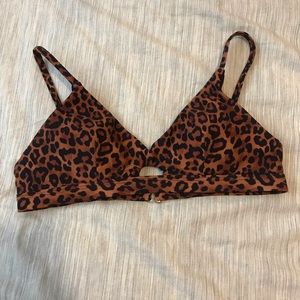 leopard bikini top